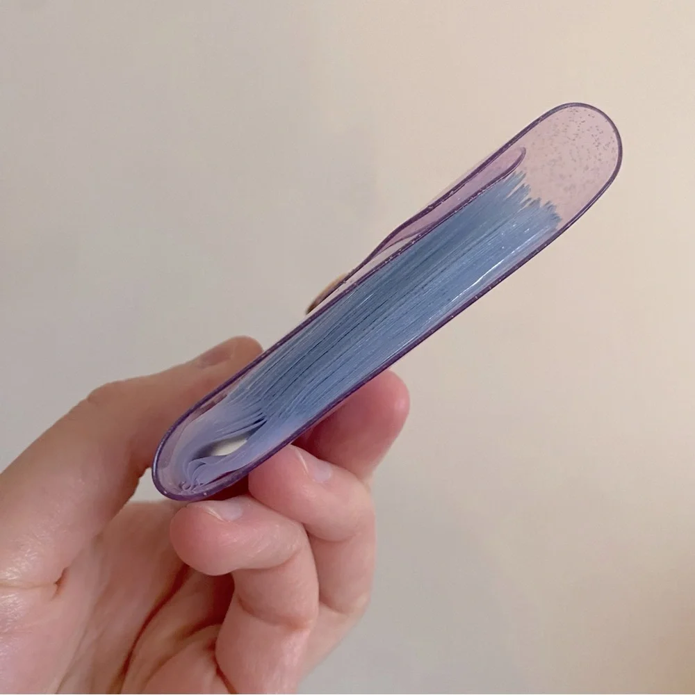 Small Pink/Purple Glitter Plastic Case for Cards or Polaroid Photos